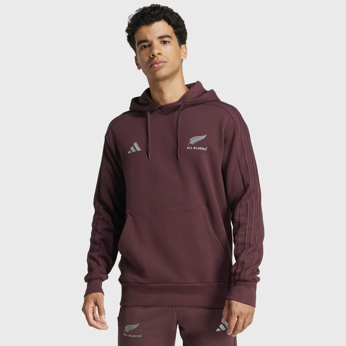 Adidas All Blacks Hoodie Aurora Ruby Red - Men's Rugby Hooded Sweatshirt for Training & Casual Wear
