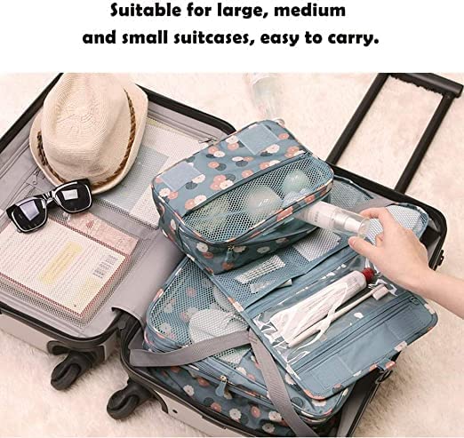 Krupasadhya Hanging Travel Toiletry Bag - Waterproof Cosmetic Makeup Organizer Pouch for Women | Portable Makeup Case with Brush Holder | Perfect for Travel, Gym & Daily Use