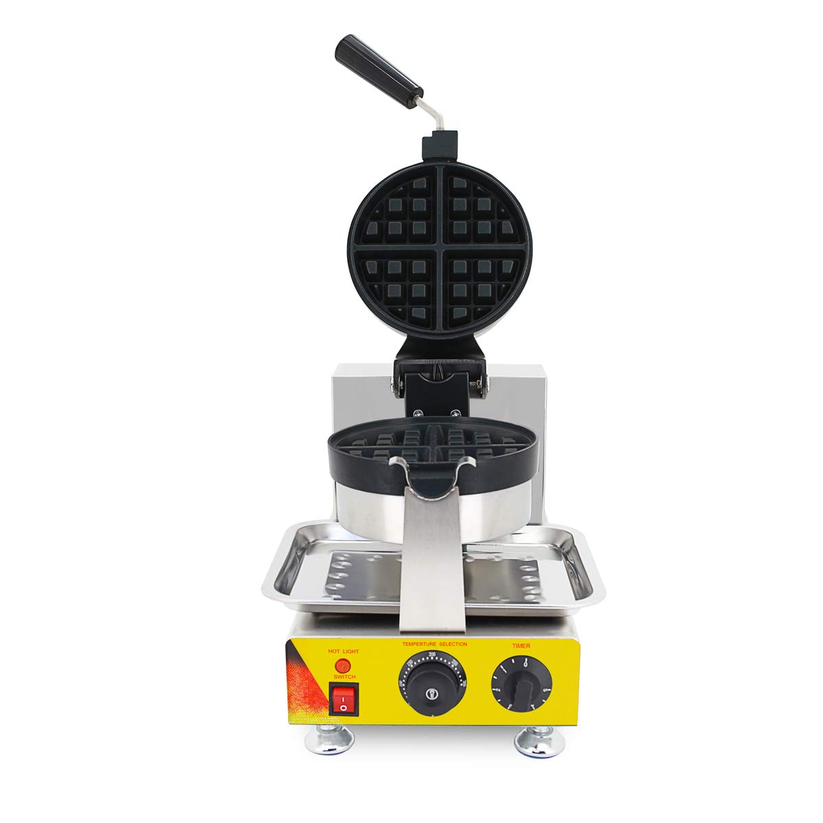 TECHTONGDA Commercial Rotating Belgian Waffle Maker - Nonstick Electric Waffle Iron Machine 110V 1500W for Restaurants, Cafes & Breakfast Buffets - Perfect for Making Crispy Belgian Waffles at Home or Business