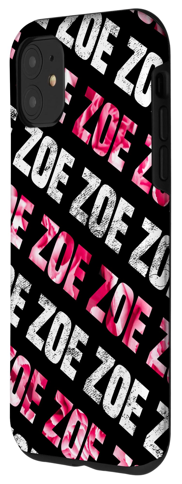 Custom iPhone 11 Phone Case - Personalized Zoe Design in Pink, White & Black | Trendy Protective Cover for Everyday Use, Travel & Gifting