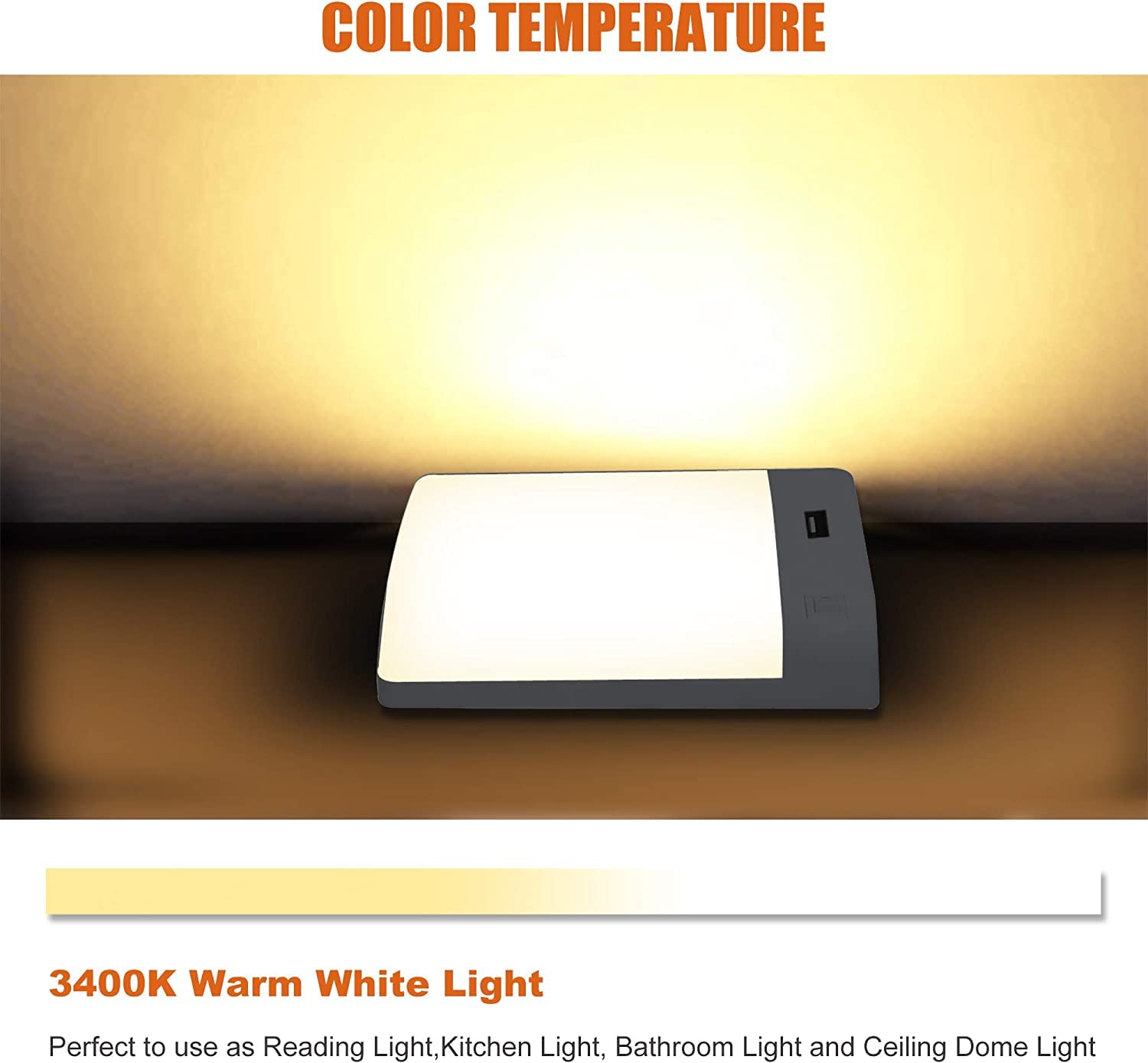 12V LED RV Interior Light with USB Charger (5V 2.4A) & Switch - Surface Mount Dome Light for RV Motorhomes, Campers, Trailers, Boats - Perfect for Nighttime Reading & Cabin Lighting