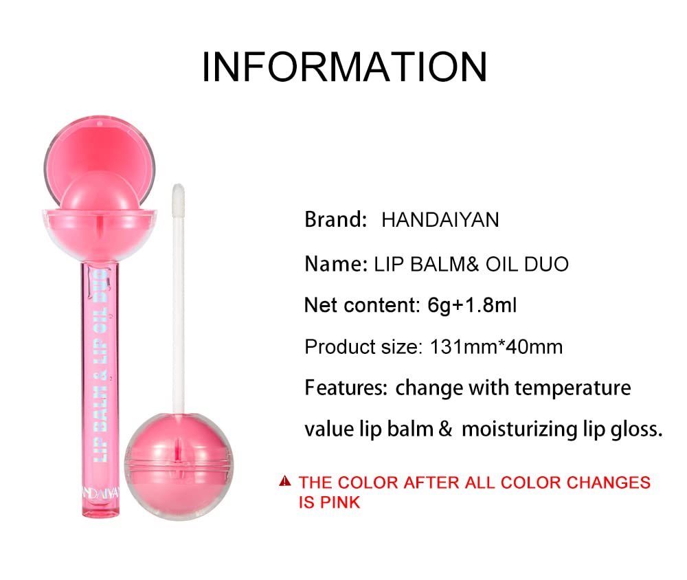 AKARY Lip Gloss & Lip Balm Combo Set - Lollipop Chameleon Lip Gloss, Hydrating Chapstick & Lip Oil Duo - Moisturizing Jelly Lip Glaze with Shine for Women & Girls (Orange) - Perfect for Daily Wear, Parties & Gift Giving