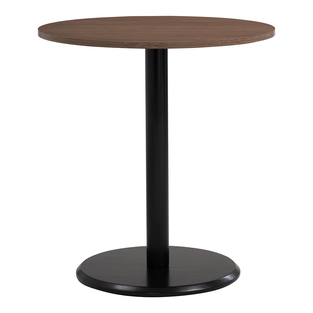 RUNDA 70cm Round Dining Table - Walnut & Black Finish - Perfect for Small Spaces, Breakfast Nooks & Cozy Kitchen Settings