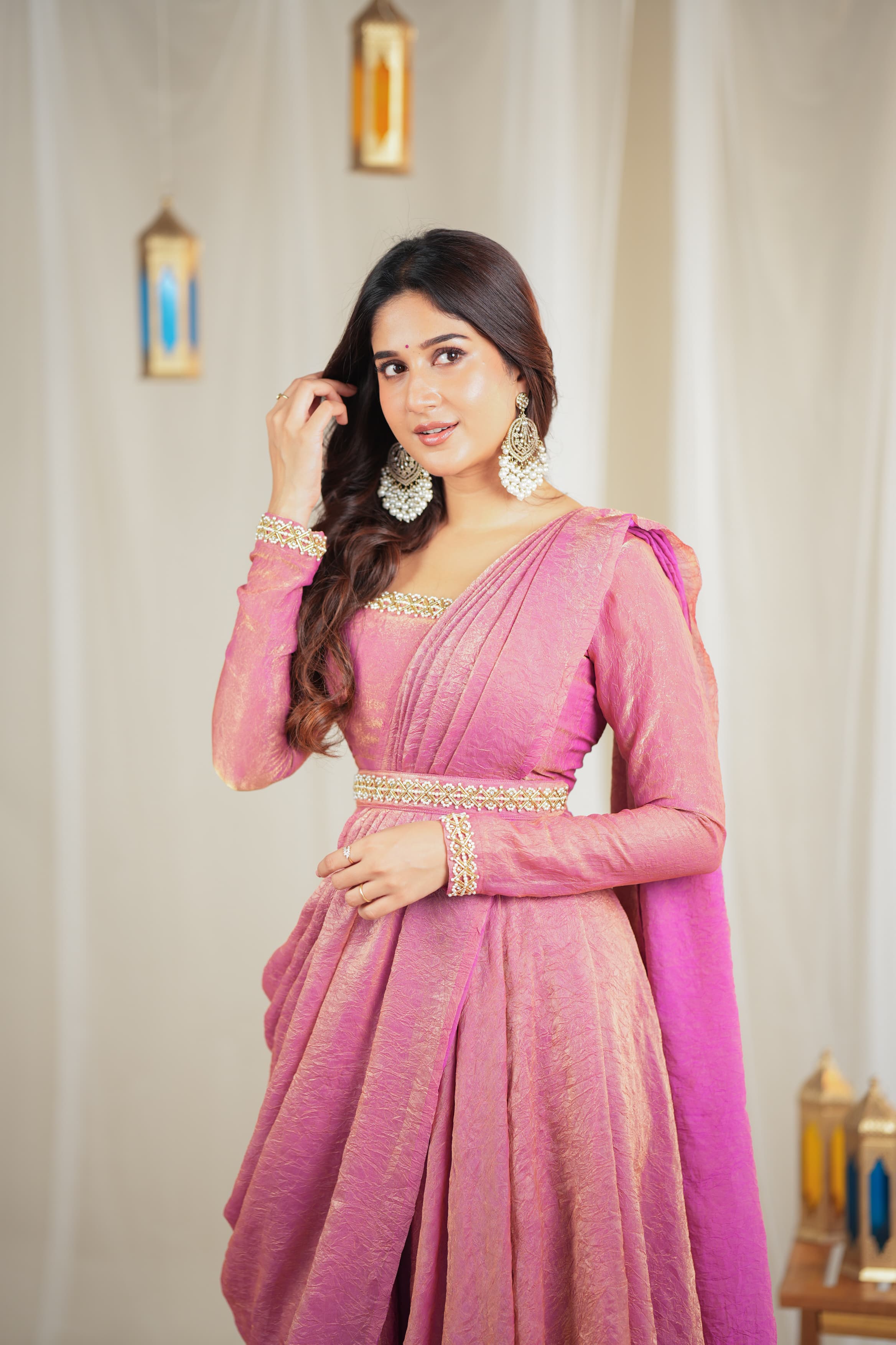 Srushti Designer Drape Wear - Elegant Indian Kurti for Women | Perfect for Festivals, Weddings & Special Occasions | DD615