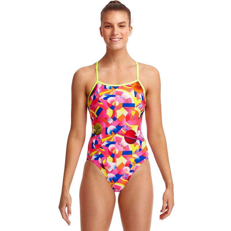 Funkita Pink Pluto Women's One Strap Swimsuit - Perfect for Beach, Pool & Summer Vacations