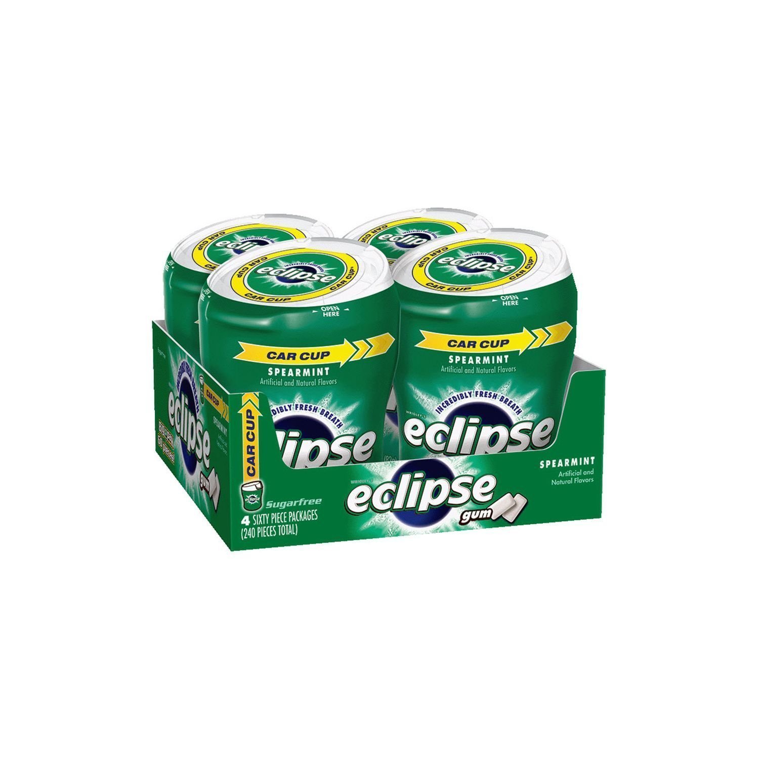 Eclipse Spearmint Sugar-Free Chewing Gum - 4 Pack (40 Pieces Each) | Refreshing Breath, Long-Lasting Flavor | Perfect for Workouts, Travel & Fresh Breath On-The-Go