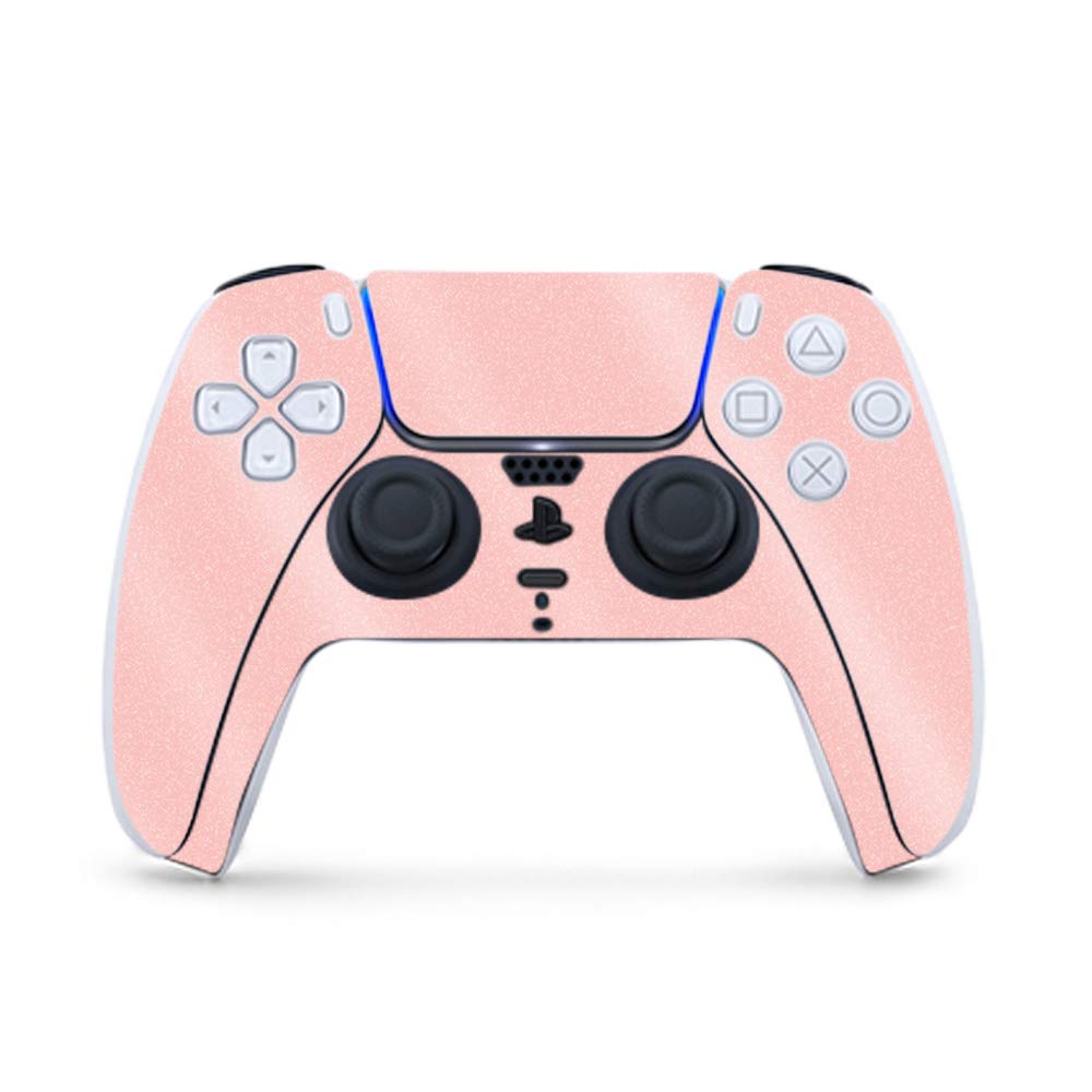 MightySkins Glossy Glitter PS5 Controller Skin - Solid Blush | Premium Glitter Finish for PlayStation 5 | Easy to Apply & Remove | Made in USA | Perfect for Gaming, Customization & Protection