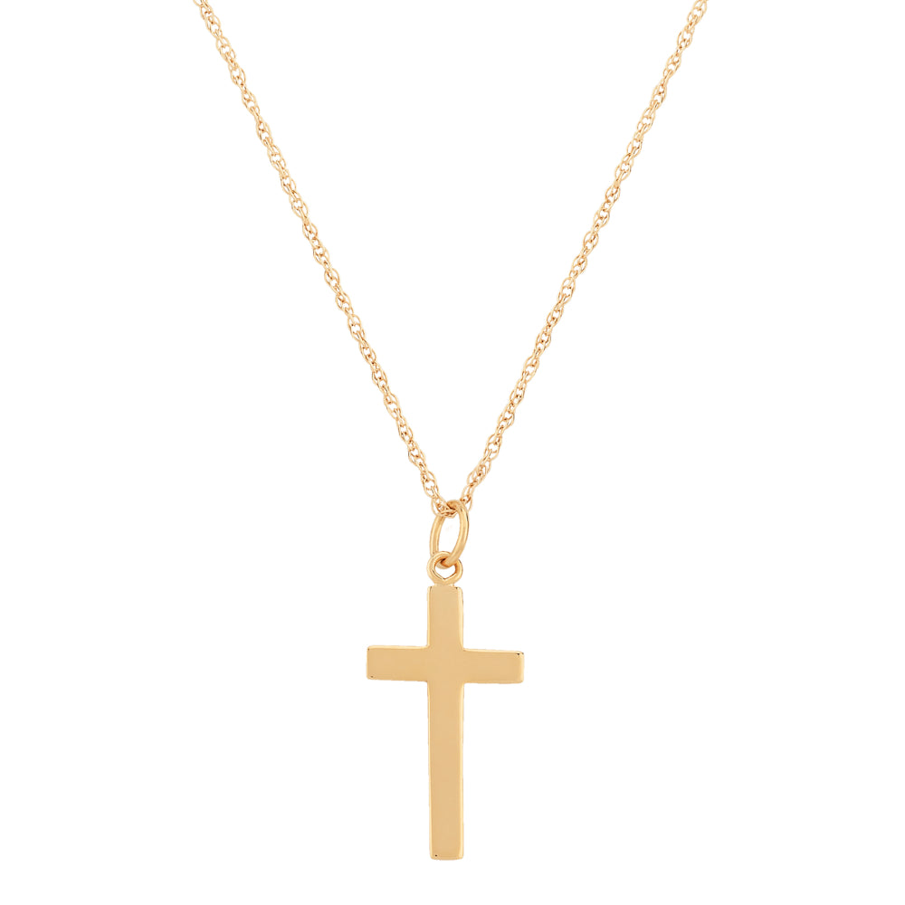 14K Gold Cross Pendant Necklace for Women - Religious Jewelry Gift for Baptism, First Communion & Confirmation - Elegant Dainty Gold Necklace for Everyday Wear & Special Occasions