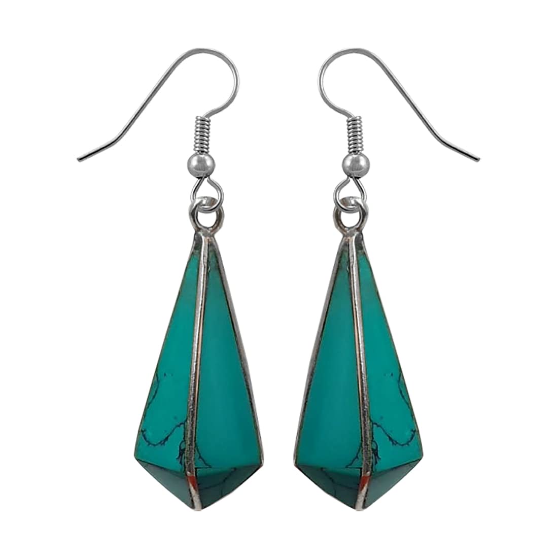 Handmade Gemstone Drop Earrings for Women - Silver Plated Boho Chic Jewelry - Perfect Gift for Birthday, Anniversary & Special Occasions - Elegant Dangle Earrings for Party, Wedding & Everyday Wear