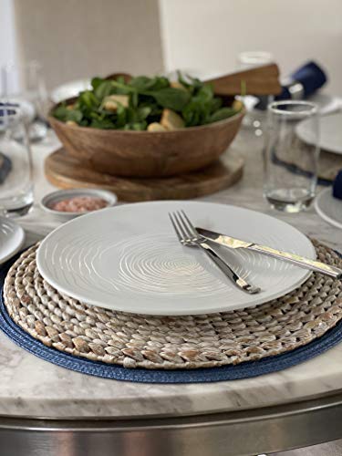 12-Piece Organic Melamine Dinnerware Set - White Plates & Bowls for Home, Restaurant, and Outdoor Dining