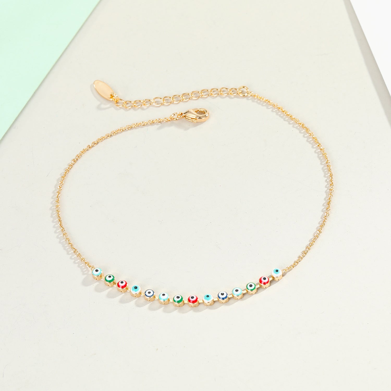 Thin blue eye anklet