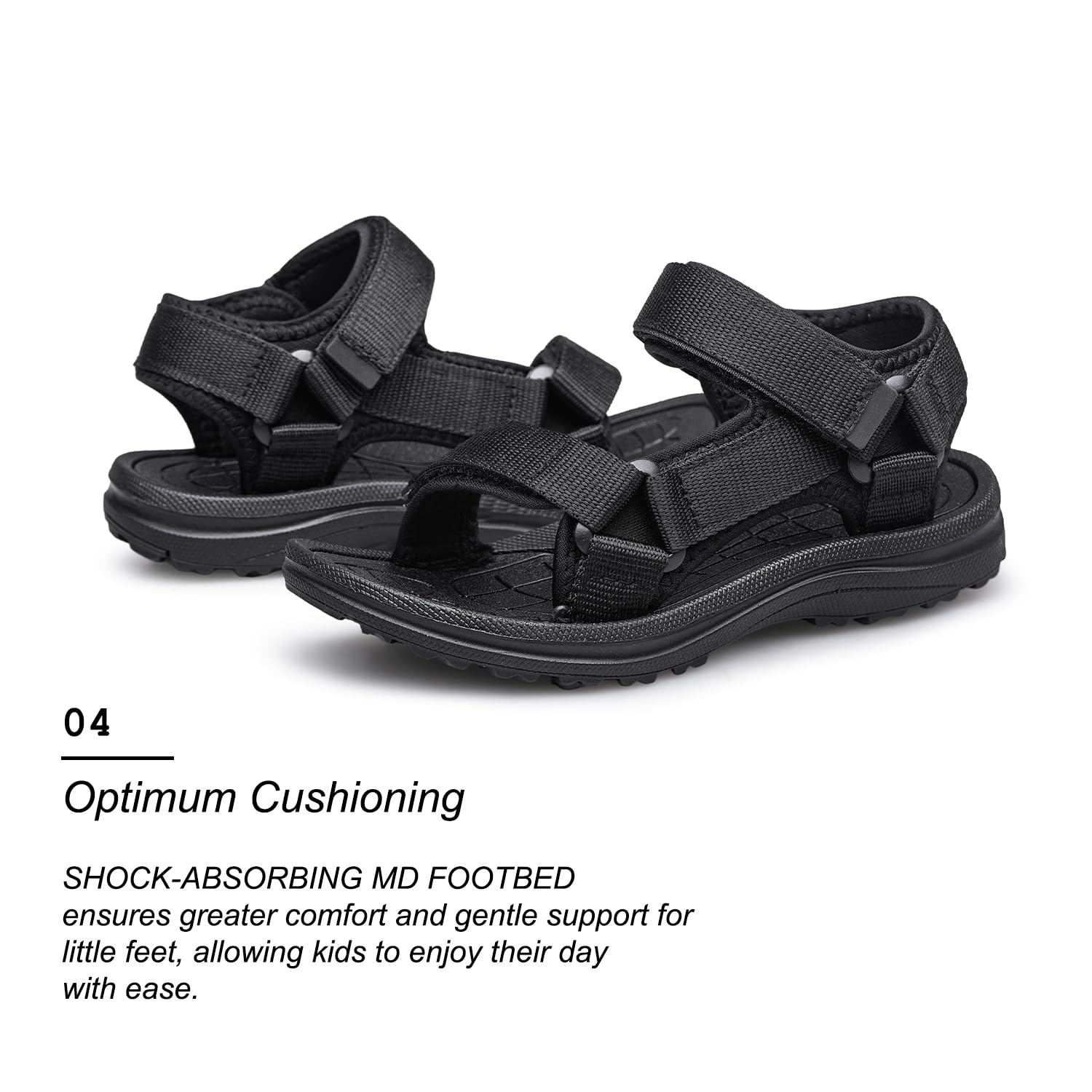 Vibdiv Boys & Girls Open-Toe Sport Sandals - Lightweight Summer Outdoor Sandals for Toddler, Little Kid & Big Kid - Unisex Athletic Sandals for Beach, Pool & Playground Activities