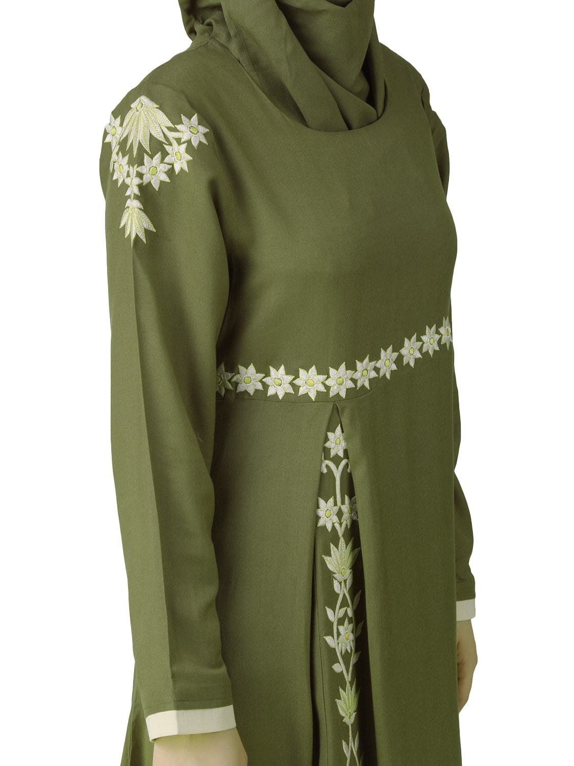 Stylish Afsa Green Rayon Abaya - Modest Islamic Dress for Women - Perfect for Prayer, Eid, and Special Occasions
