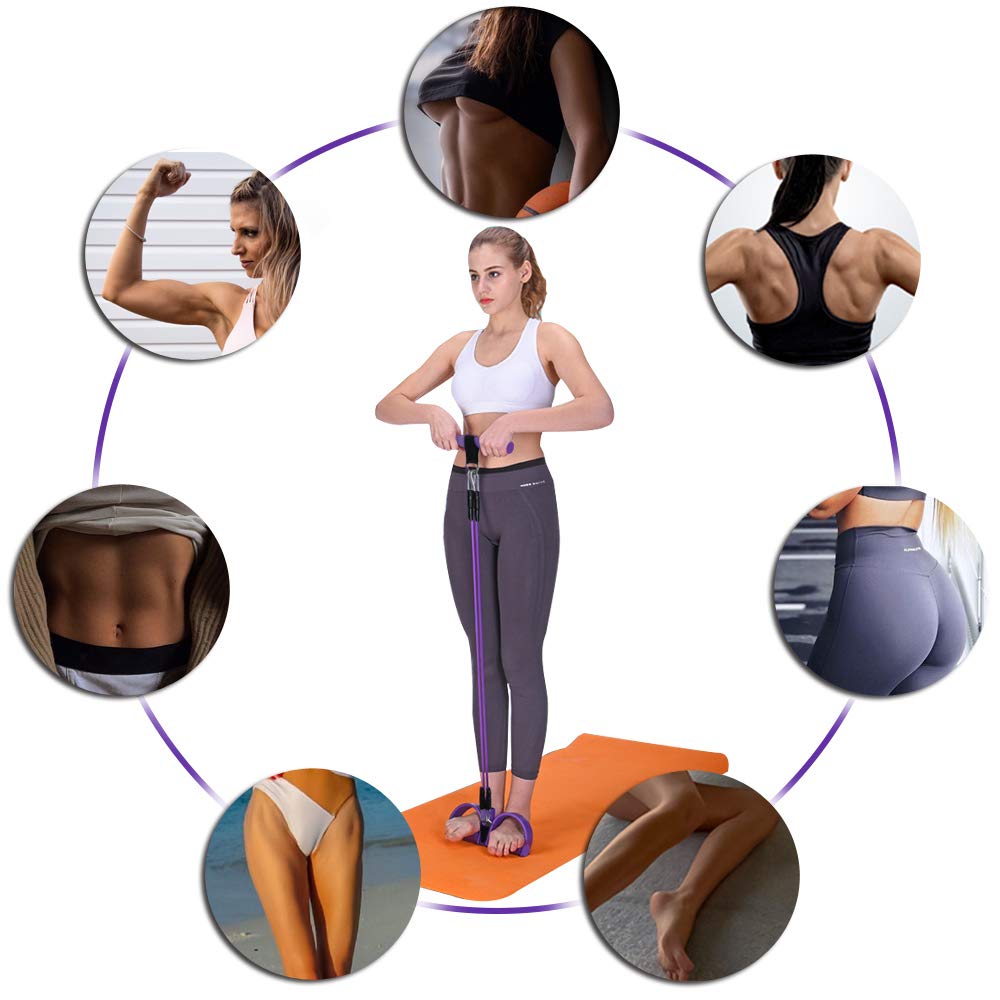 Premium 4-Tube Resistance Bands Set - Elastic Pull Rope for Full Body Workout, Yoga, Pilates & Strength Training - Perfect for Home Gym, Leg, Arm, Core & Abdominal Exercises - Ideal for Stretching, Toning & Slimming Workouts