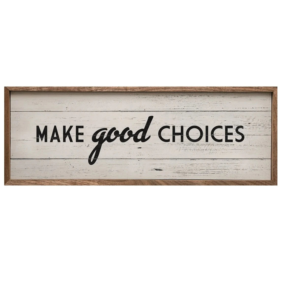 Make Good Choices Wood Framed Print - Motivational Wall Art for Home & Office Decor - Perfect for Living Room, Bedroom or Workspace Inspiration