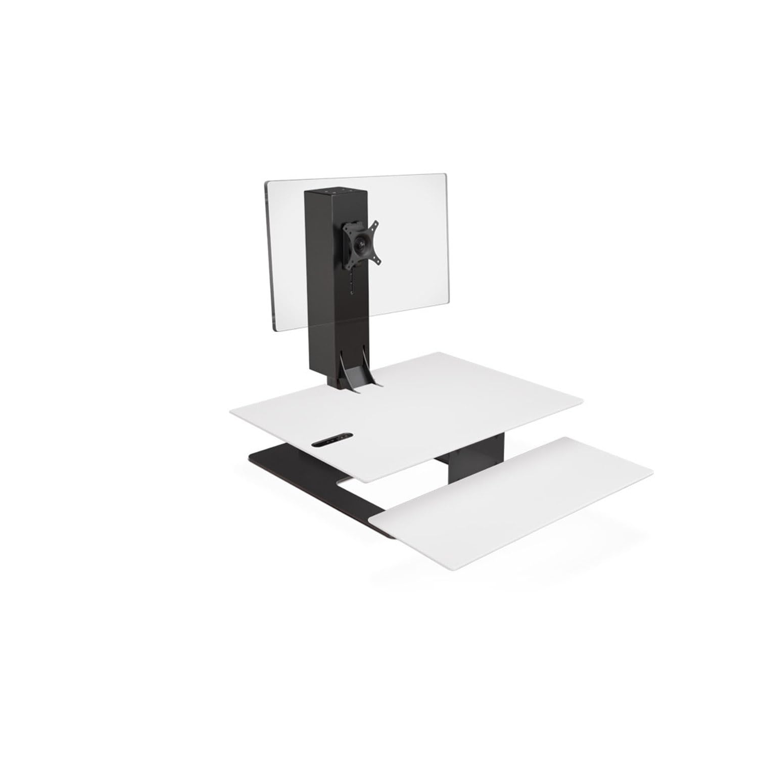 Uplift Desk - E7 Electric Standing Desk Converter, Black Base & White Eco Worksurface | Single Monitor Workspace | Home Office & Gaming Setup | Ergonomic Standing Desk Solution