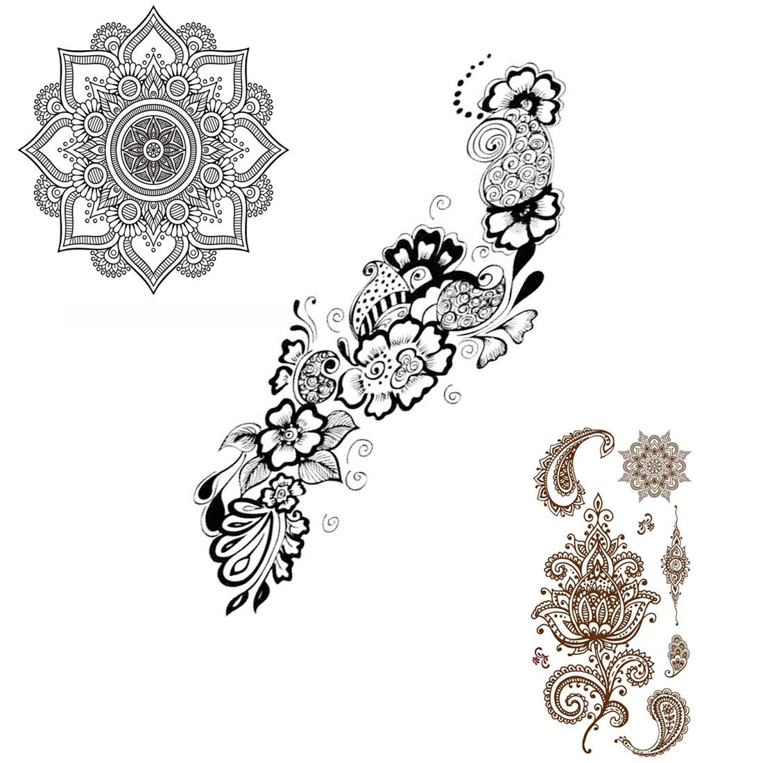 VOORKOMS Mehndi Combo Kit - Waterproof Temporary Body Tattoos for Women & Girls | Perfect for Weddings, Festivals, and Parties