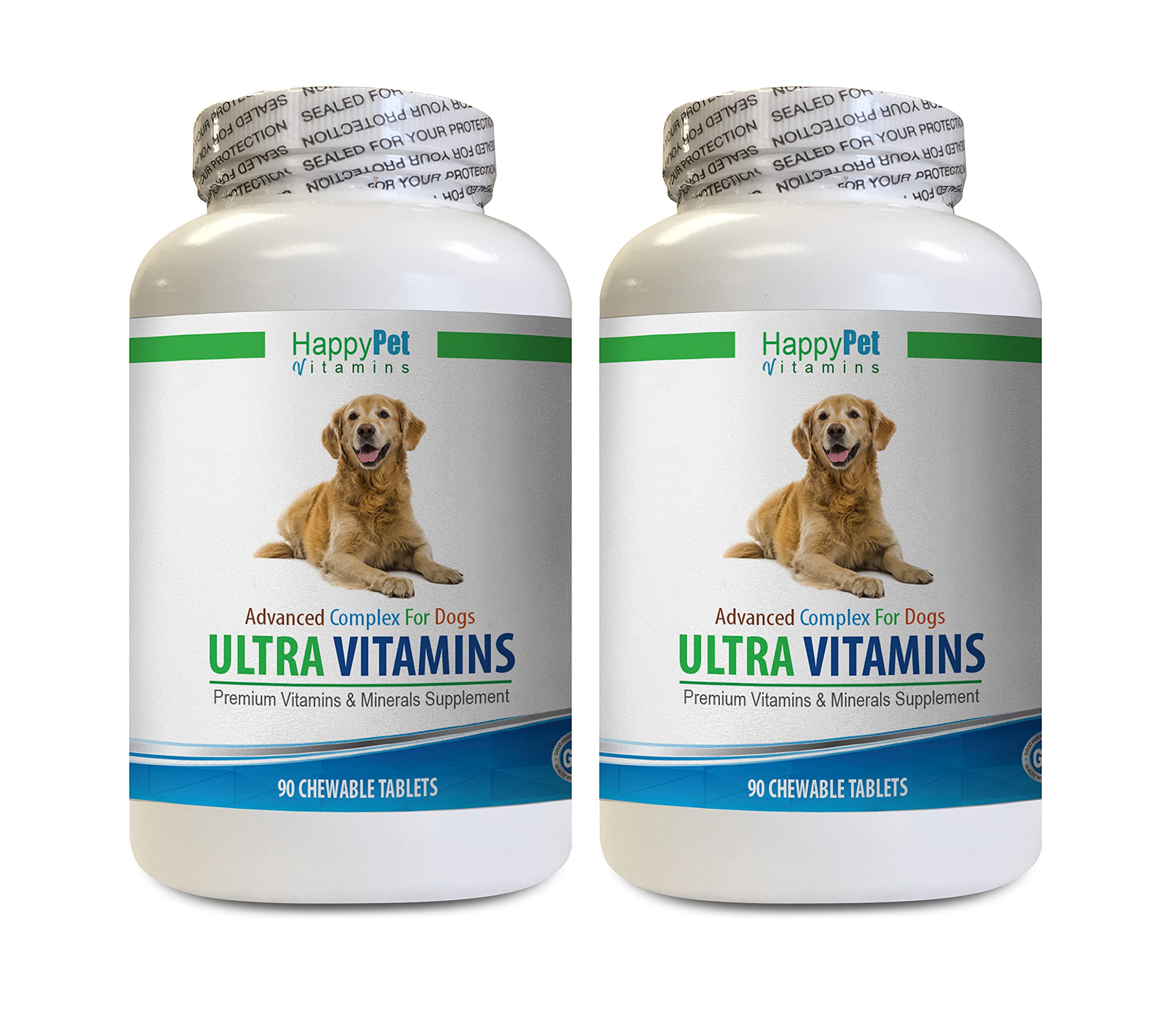 Premium Dog Immune System Supplements with Vitamins & Minerals | Natural Health Boost for Senior Dogs | Essential Nutrients Dog Treats (2 Bottles - 180 Chews) | Supports Joint Health & Daily Wellness