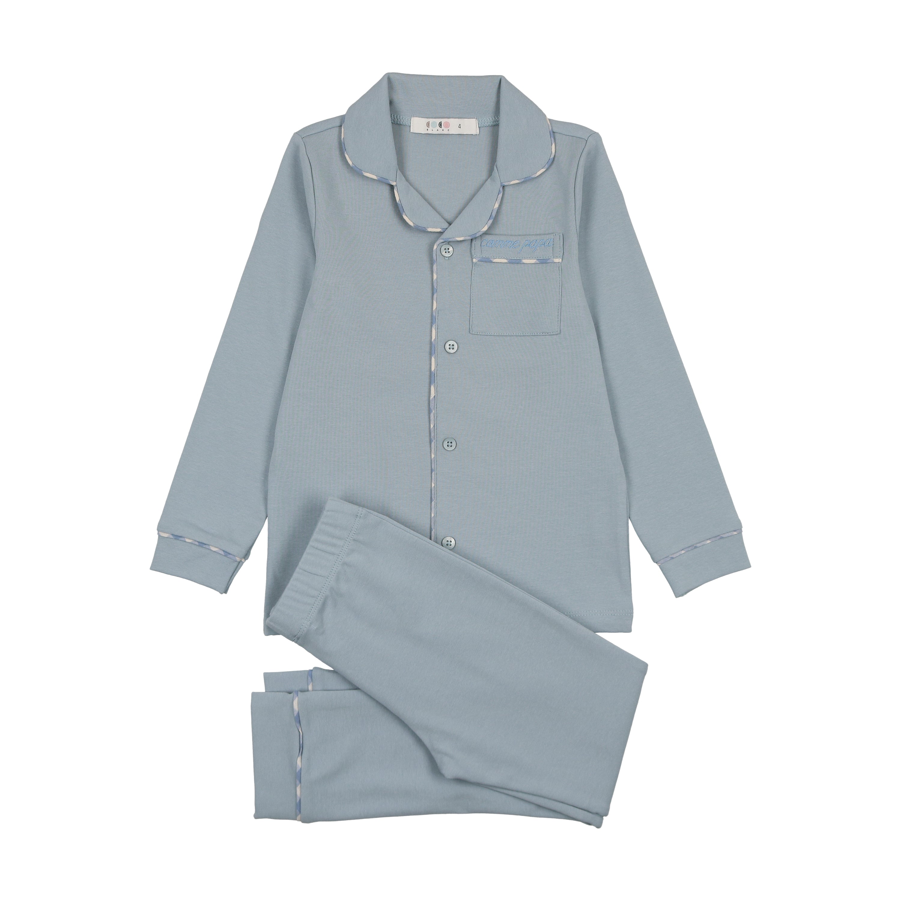 Cozy Grandpa Blue Pajama Set by Coco Blanc - Soft Cotton Sleepwear for Men & Women - Perfect for Lounging, Sleeping & Relaxing at Home