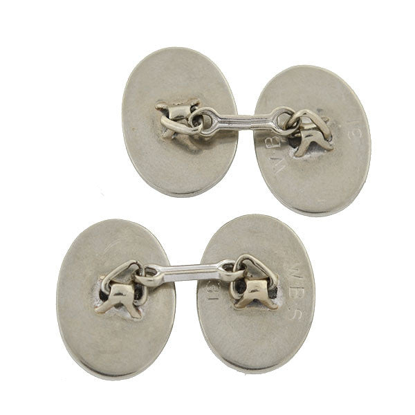 Vintage Late Art Deco 14Kt Gold Diamond Cufflinks - 1.00ctw Genuine Diamond Men's Jewelry for Formal Events & Weddings