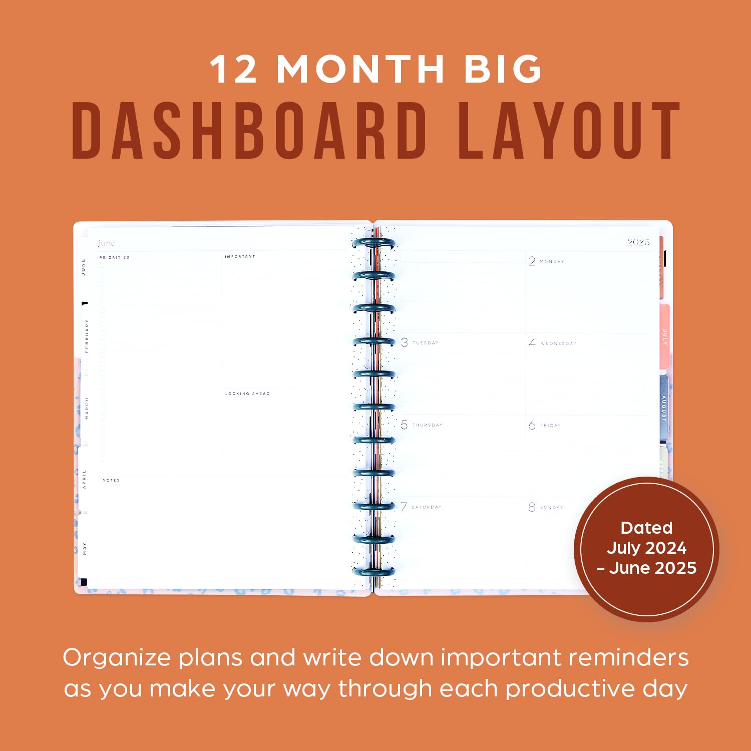 Happy Planner Disc-Bound 2025 Daily Weekly Monthly Planner - Classic Size 7