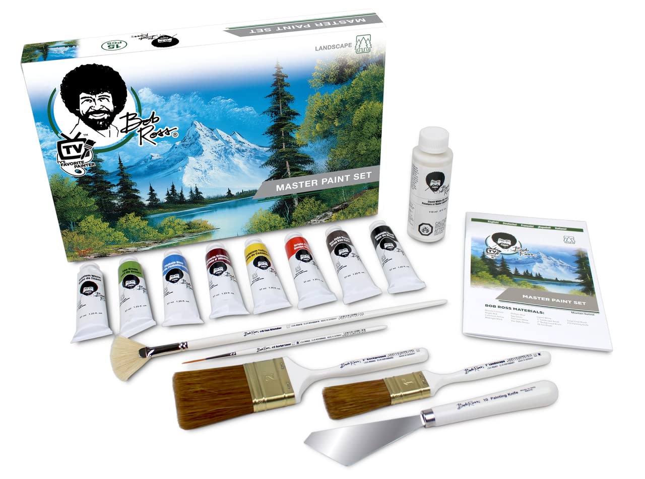 Bob Ross Master Paint Set - Complete Oil Painting Kit for Beginners & Artists - Perfect for Landscapes, Portraits & DIY Home Decor