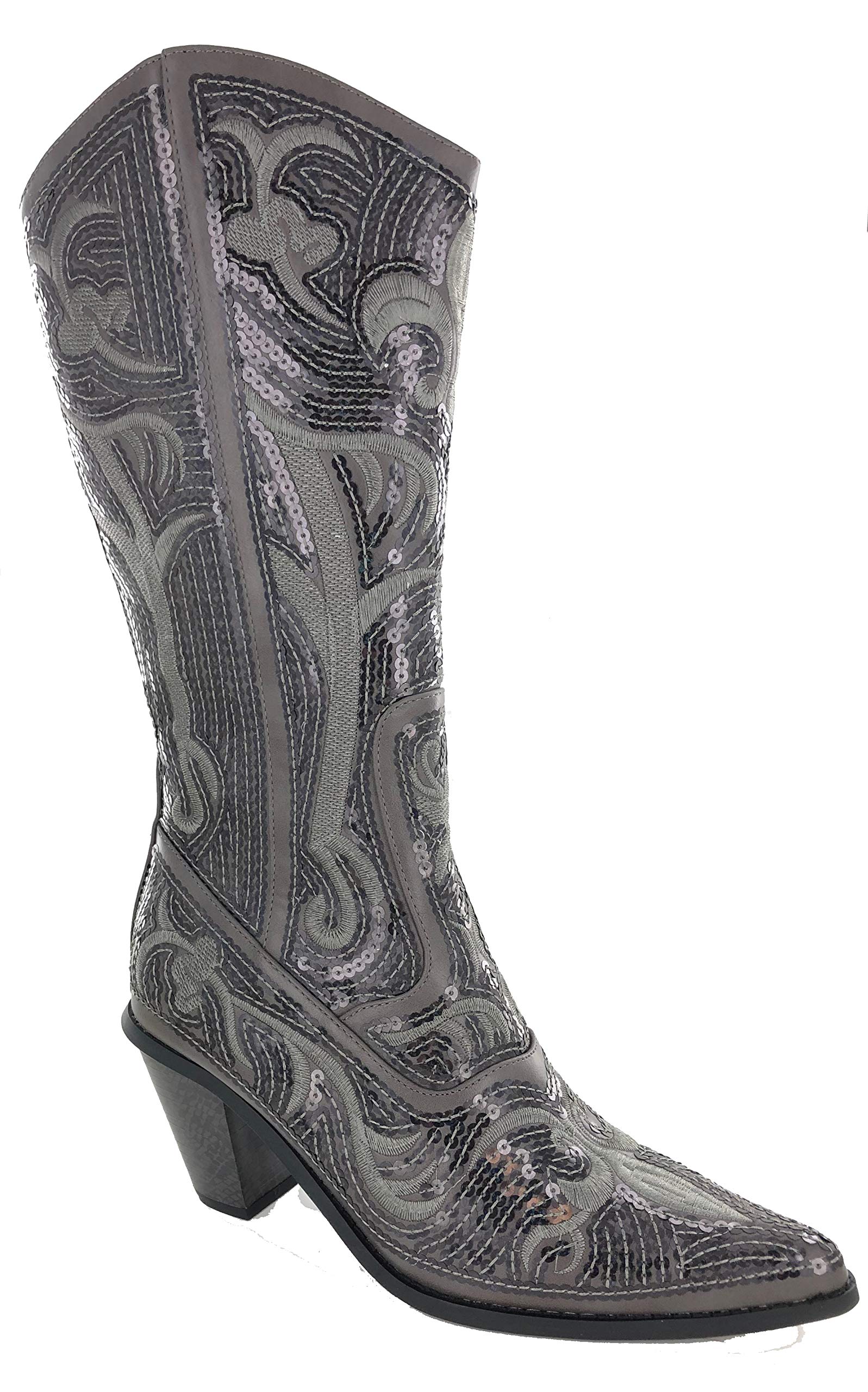 Stylish Women's Rhinestone Cowboy Boots - Trendy Western Fashion for Parties, Concerts & Date Nights