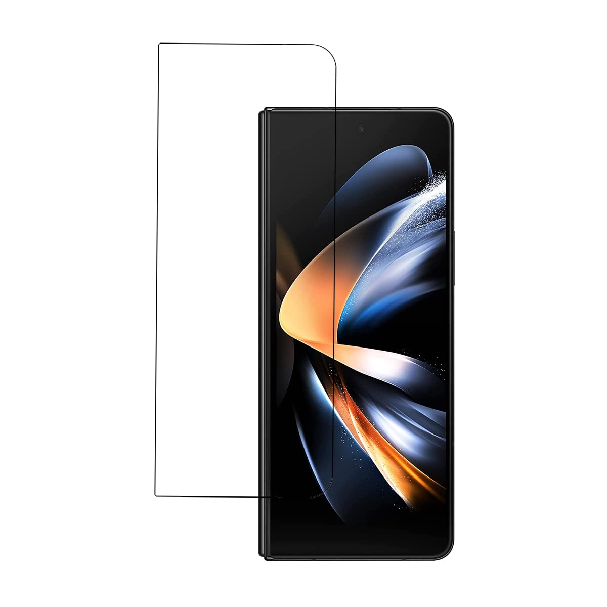 2-Pack Samsung Galaxy Z Fold 4 Screen Protector - 9H Tempered Glass Front Clear & Back Black Protective Film - Perfect for Work, Travel and Daily Use