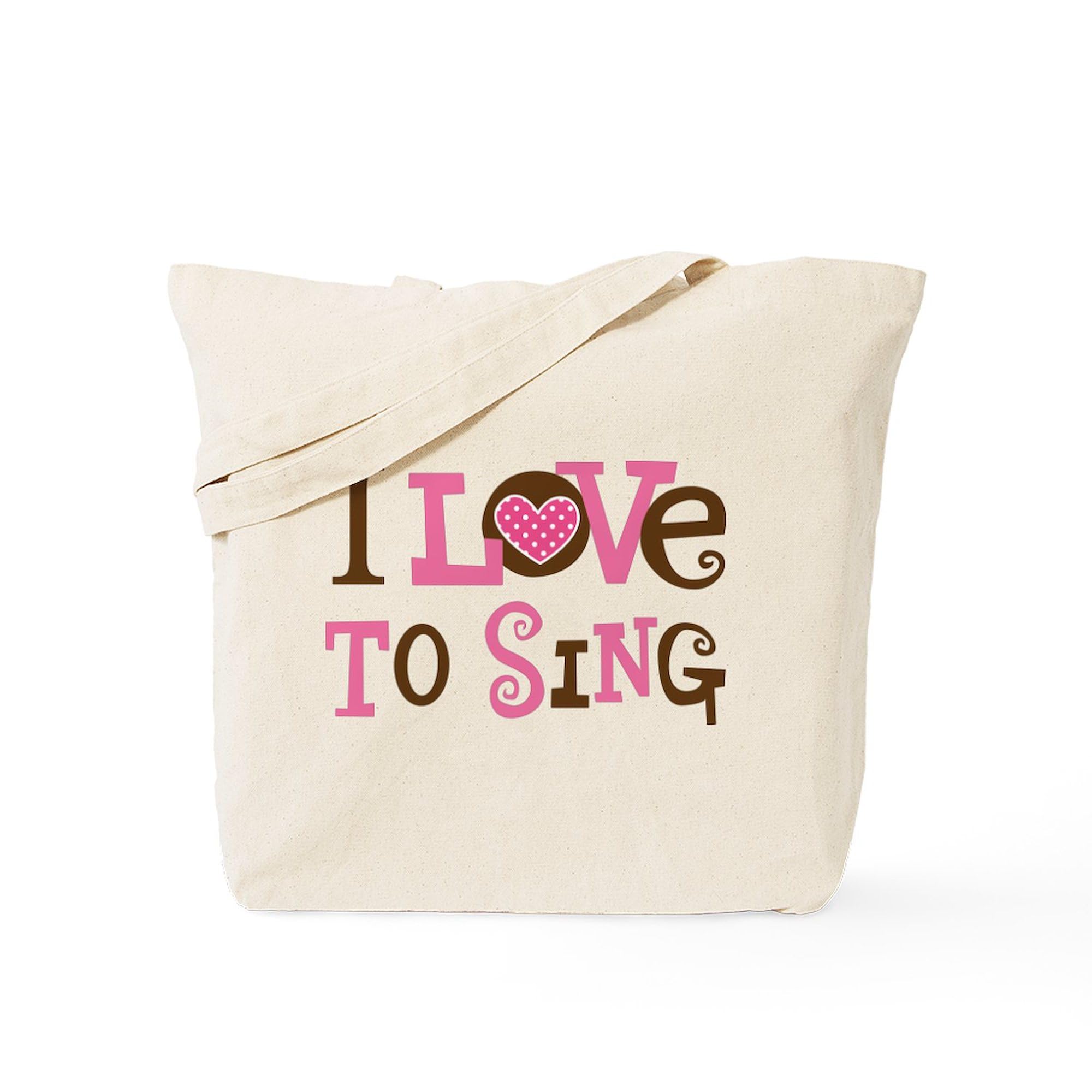 I Love To Sing Tote Bag - Natural Canvas Reusable Shopping Bag for Groceries, Beach & Everyday Use | CafePress