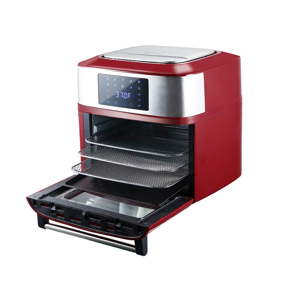 MengK ZOKOP KAFO-1800E-D1 16L 1800W Air Fryer with 120V, Claret Red - Perfect for Healthy Cooking, Crispy Fries, Chicken Wings & Family Meals