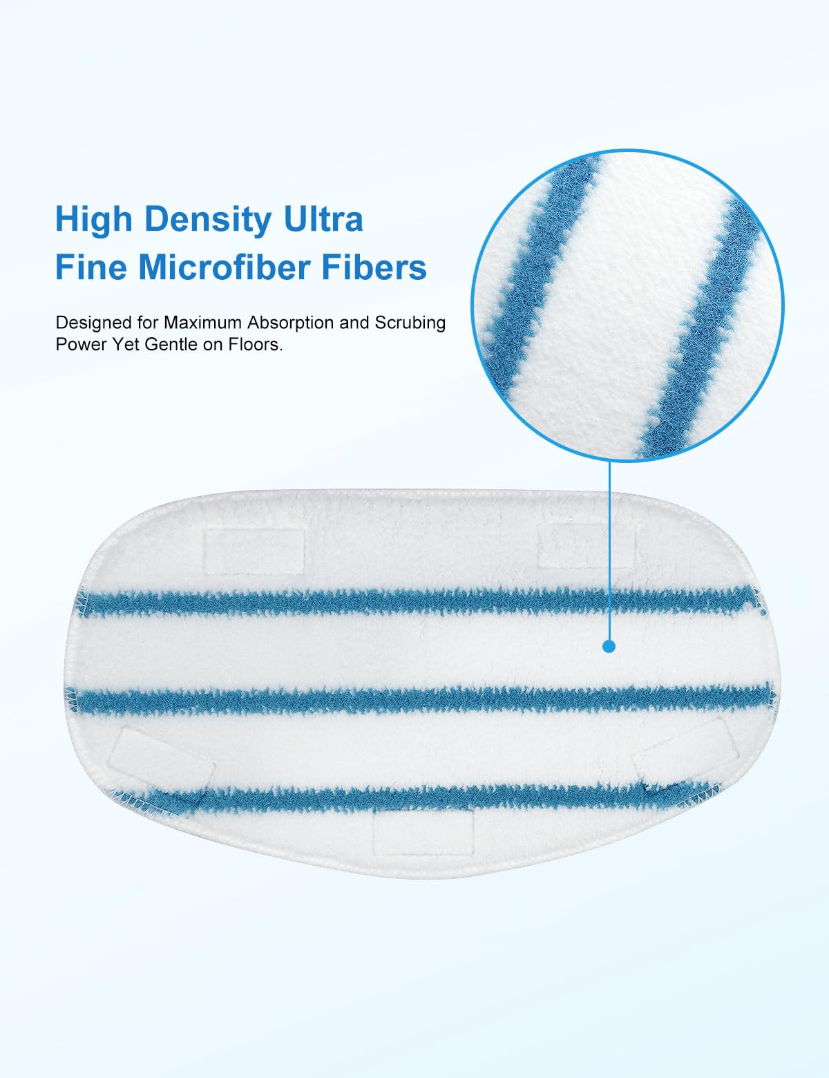 PurSteam ThermaPro 10-in-1 & 211 Steam Mop Replacement Pads - Washable & Reusable Microfiber Cleaning Pads for Steam Mop Cleaners - Perfect for Hardwood, Tile & Laminate Floor Cleaning