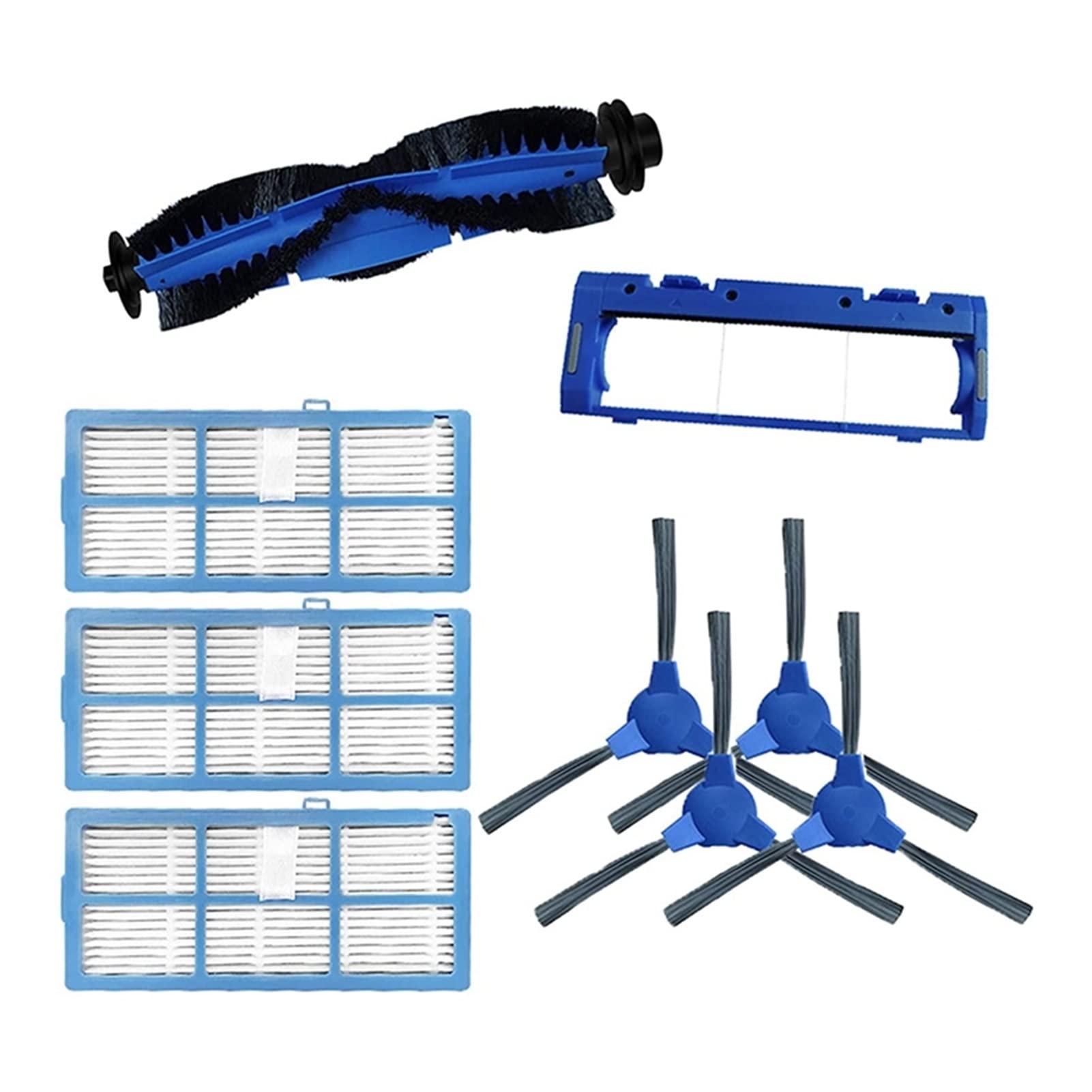 Proscenic 850T Vacuum Parts - Main Brush, Filters & Side Brushes for Home Cleaning (Sky Blue)
