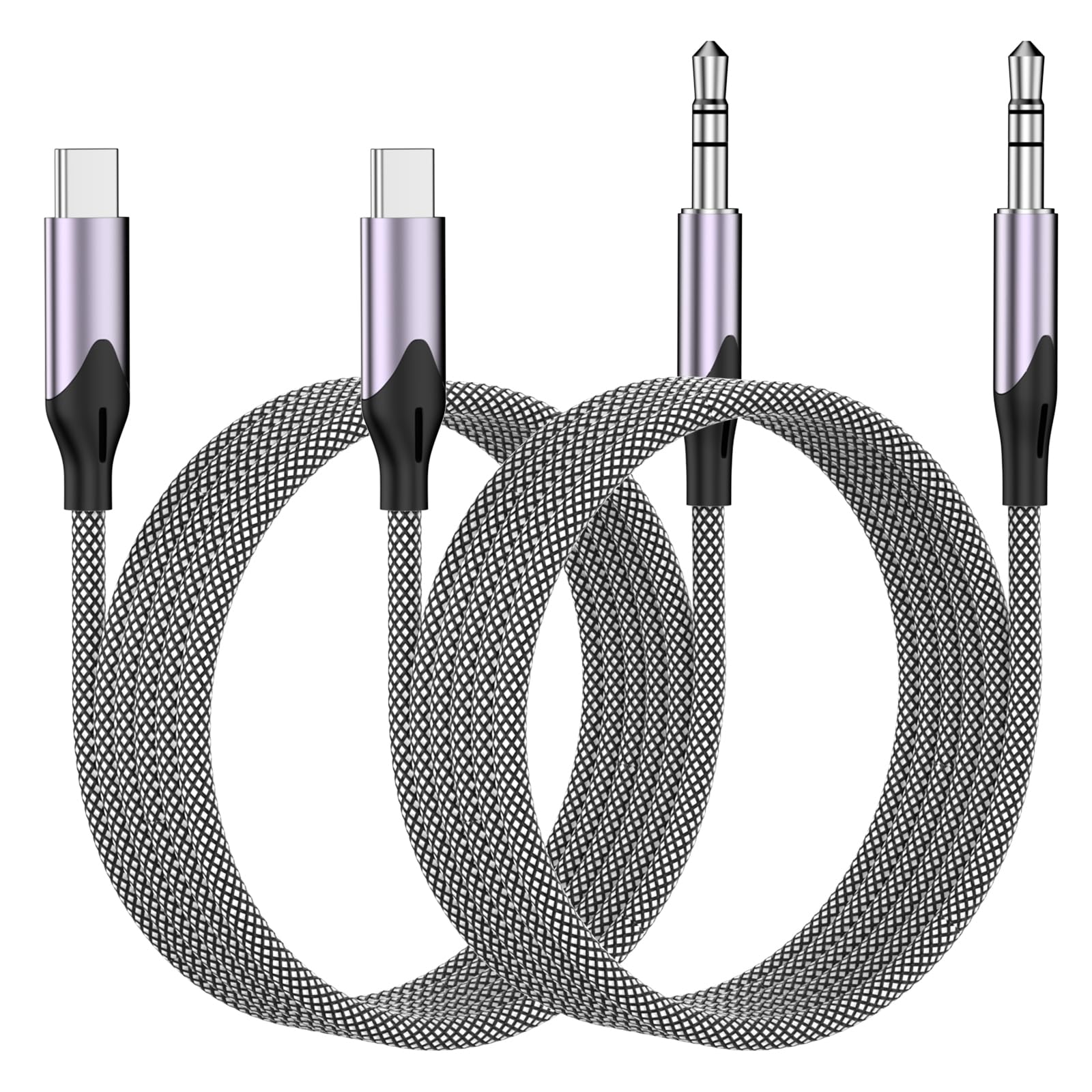 MFi Certified USB-C to 3.5mm Aux Audio Cable [2 Pack, 4FT] - Compatible with iPhone 16/15/Pro/Plus, iPad Pro/Air/Mini - for Car Stereo, Home Speakers & Headphones - High Fidelity Sound for Commuting, Road Trips & Home Entertainment