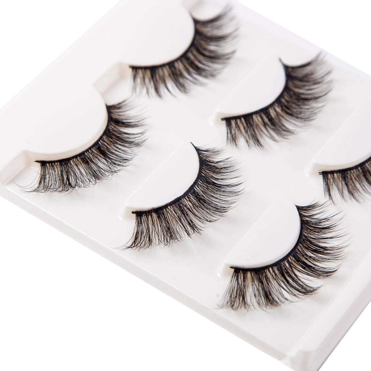 3D Mink Eyelashes Natural Look Handmade False Lashes - Fluffy Demi Wispies Reusable Fake Lashes Multipack (3 Pairs) for Everyday Wear, Special Occasions & Photo Shoots