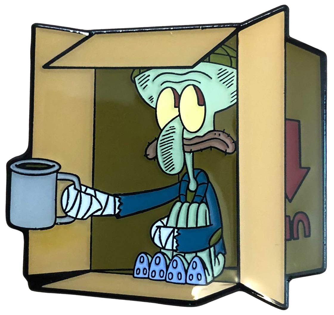 Homeless Squidward Enamel Pin - SpongeBob SquarePants Collectible Badge for Backpacks, Jackets & Fan Collections