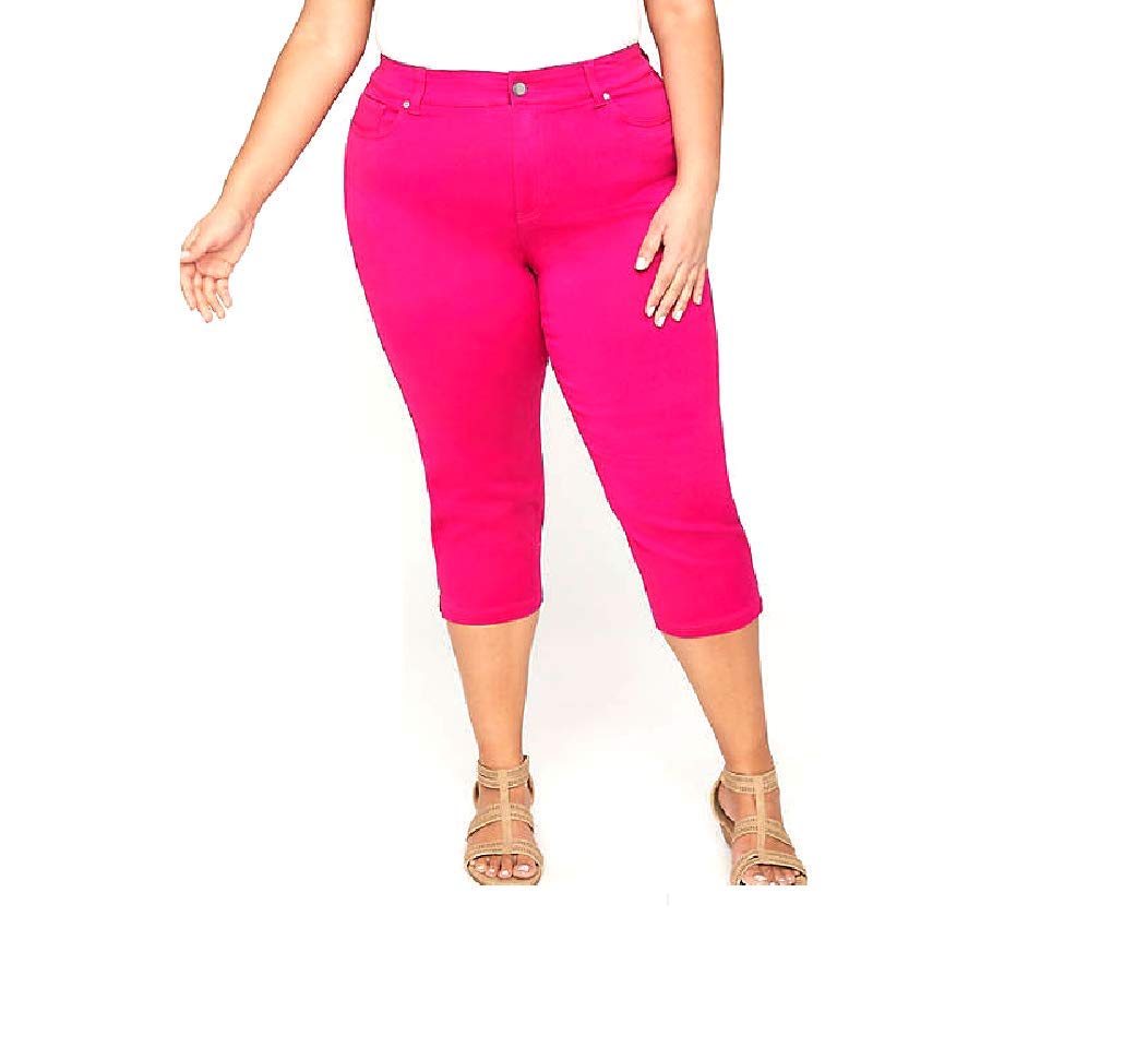 **1826 Jeans Women's Plus Size Stretch Capri Pants - Soft Twill Cotton, Comfort Fit, Solid Colors - Perfect for Casual Wear, Summer Outfits & Travel**