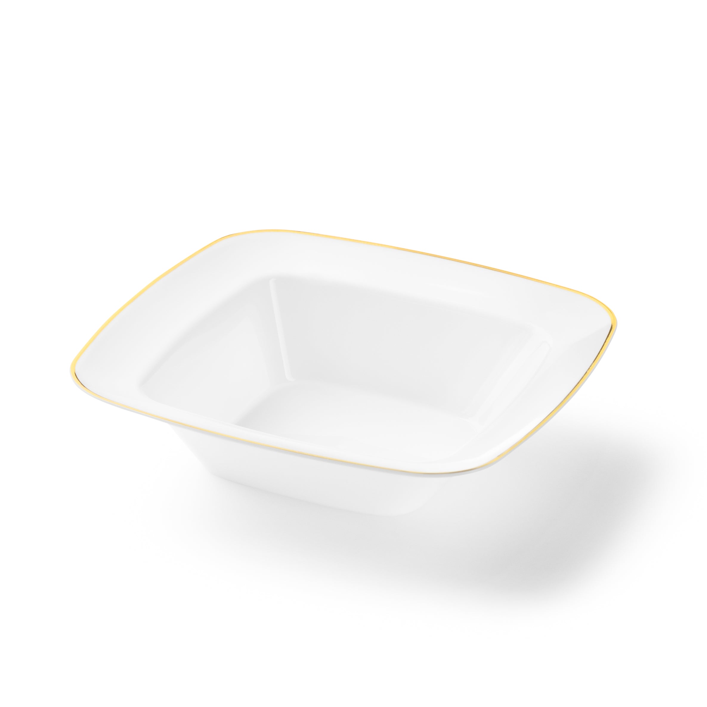 5 oz. Square Plastic Dessert Bowls - 10 Pack Contour Design for Ice Cream, Pudding & Party Snacks - Durable & Reusable Serving Dishes for Home, Restaurants & Catering Events