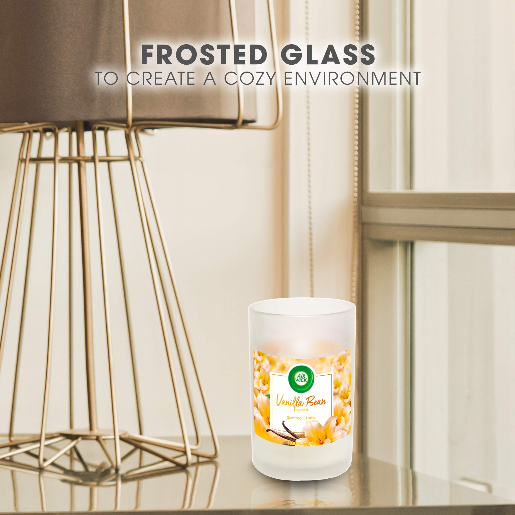 Air Wick Scented Candles - 2 Pack Vanilla Bean Aromatherapy Jar Candles (10.9oz Each, 120 Hours Burn Time) | Relaxing Home Fragrance for Living Room, Bedroom & Bathroom | Perfect Gift for Parties, Spa Nights & Romantic Dinners