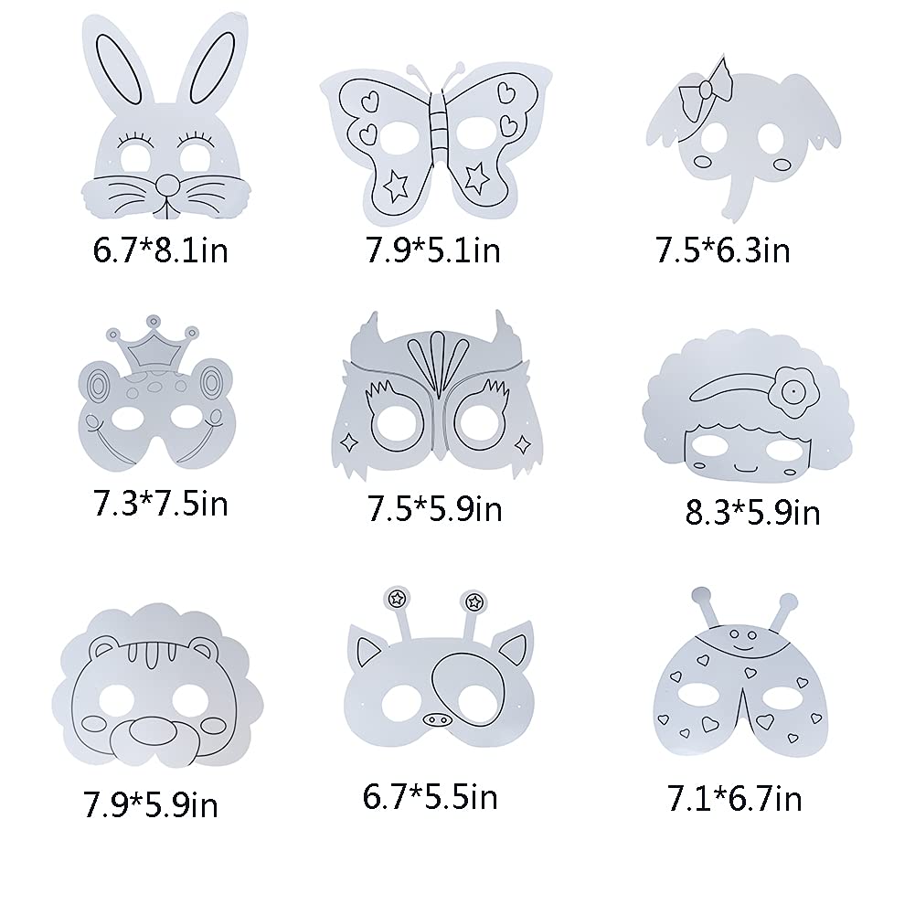 32 PCS DIY Animal Masks - Safari Jungle Party Favors for Kids Birthday & School Activities
