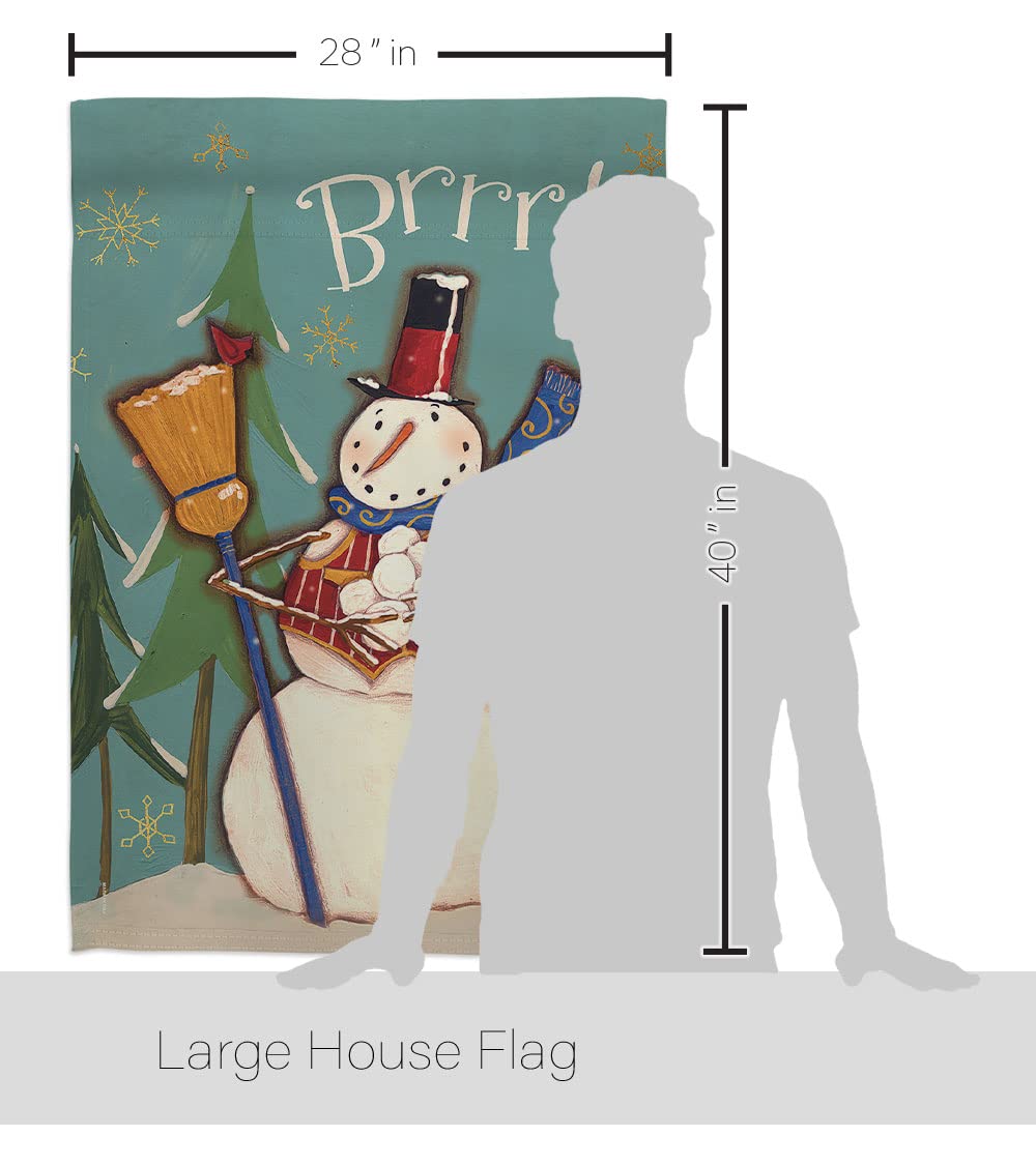 Snowman Winter Wonderland House Flag Set 28x40