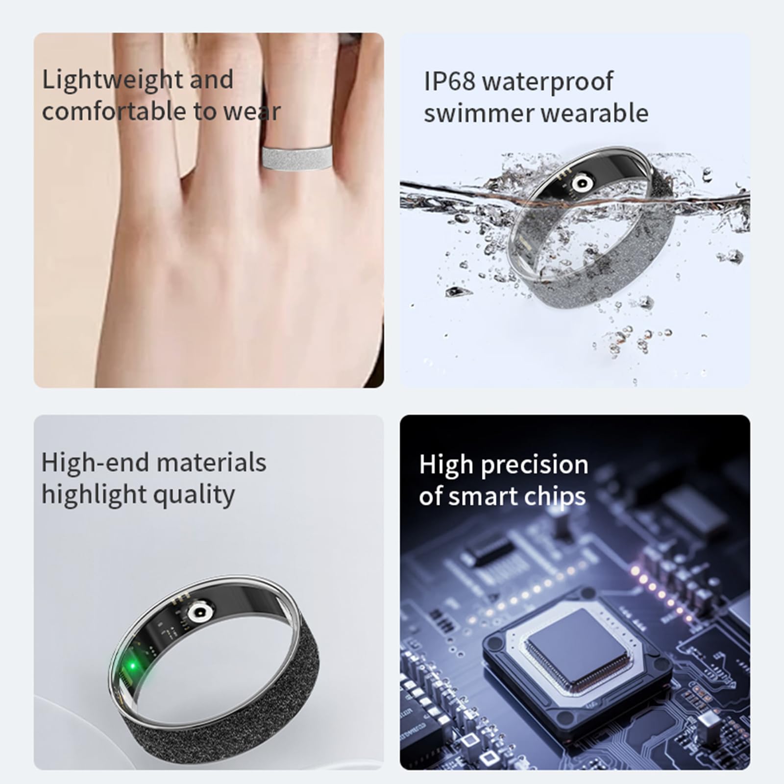 Smart Rings for Men & Women - Waterproof Fitness Tracker with Heart Rate Monitor, Sleep Tracking & Activity Tracker - Perfect for Workouts, Daily Health Monitoring & Sleep Analysis