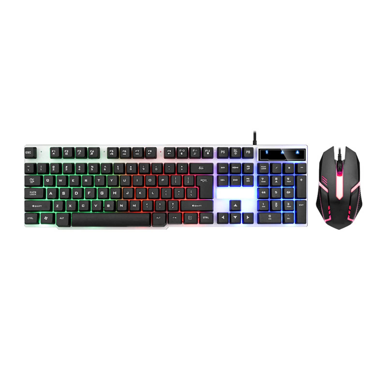RGB Gaming Keyboard and Mouse Set - USB Wired Backlit Mechanical Keyboard with Colorful Lighting for PC Gamers - Perfect for Esports, Office Work, and Late-Night Gaming Sessions
