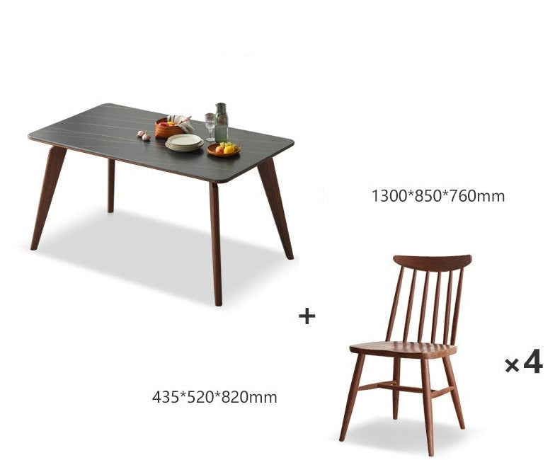 Premium Black Walnut Solid Wood Dining Table - Handcrafted North American Hardwood, Rustic Farmhouse Style for Dining Room & Kitchen Decor