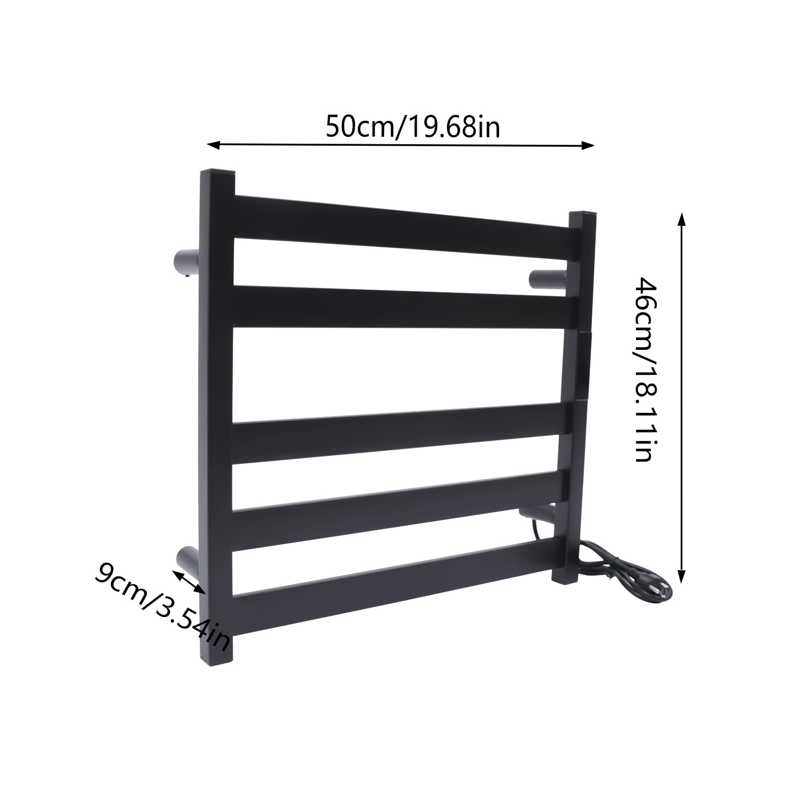 Stainless Steel Electric Towel Warmer & Heater Rack for Bathroom - 5-Bar Wall Mounted Plug-in Bath Heater with Timer & Smart Temperature Control - Perfect for Spa, Luxury Bathroom & Home Relaxation