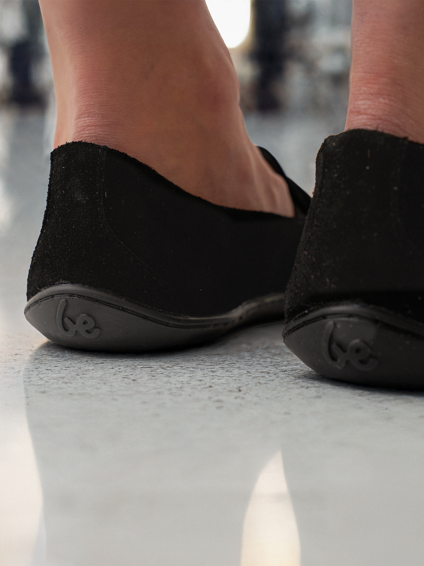 Barefoot Moccasins for Women - Be Lenka Bianca All Black Leather Minimalist Shoes | Comfortable House Slippers & Indoor/Outdoor Walking Shoes