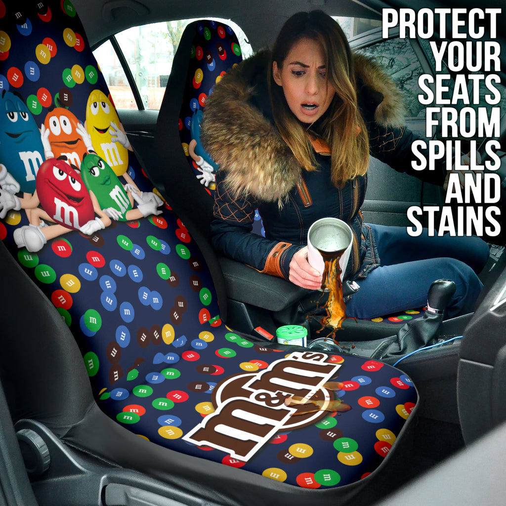 Colorful M&M Car Seat Covers - Fun & Protective Auto Accessories for Cars, Trucks & SUVs | Perfect Gift for Candy Lovers & Car Enthusiasts | Road Trips, Daily Commute & Customization