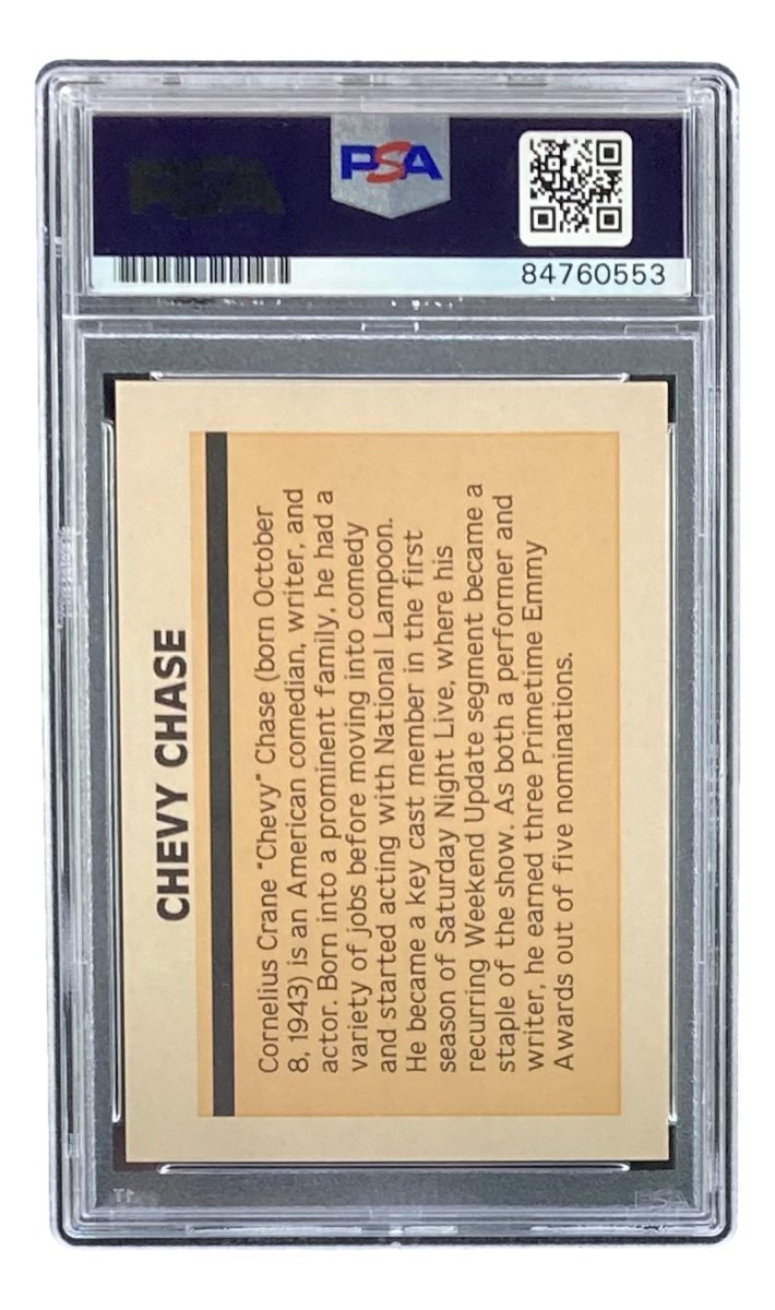 Chevy Chase Autographed National Lampoon's Vacation Trading Card - PSA/DNA Certified - Rare Collectible for Movie Memorabilia Fans & Holiday Gift Idea