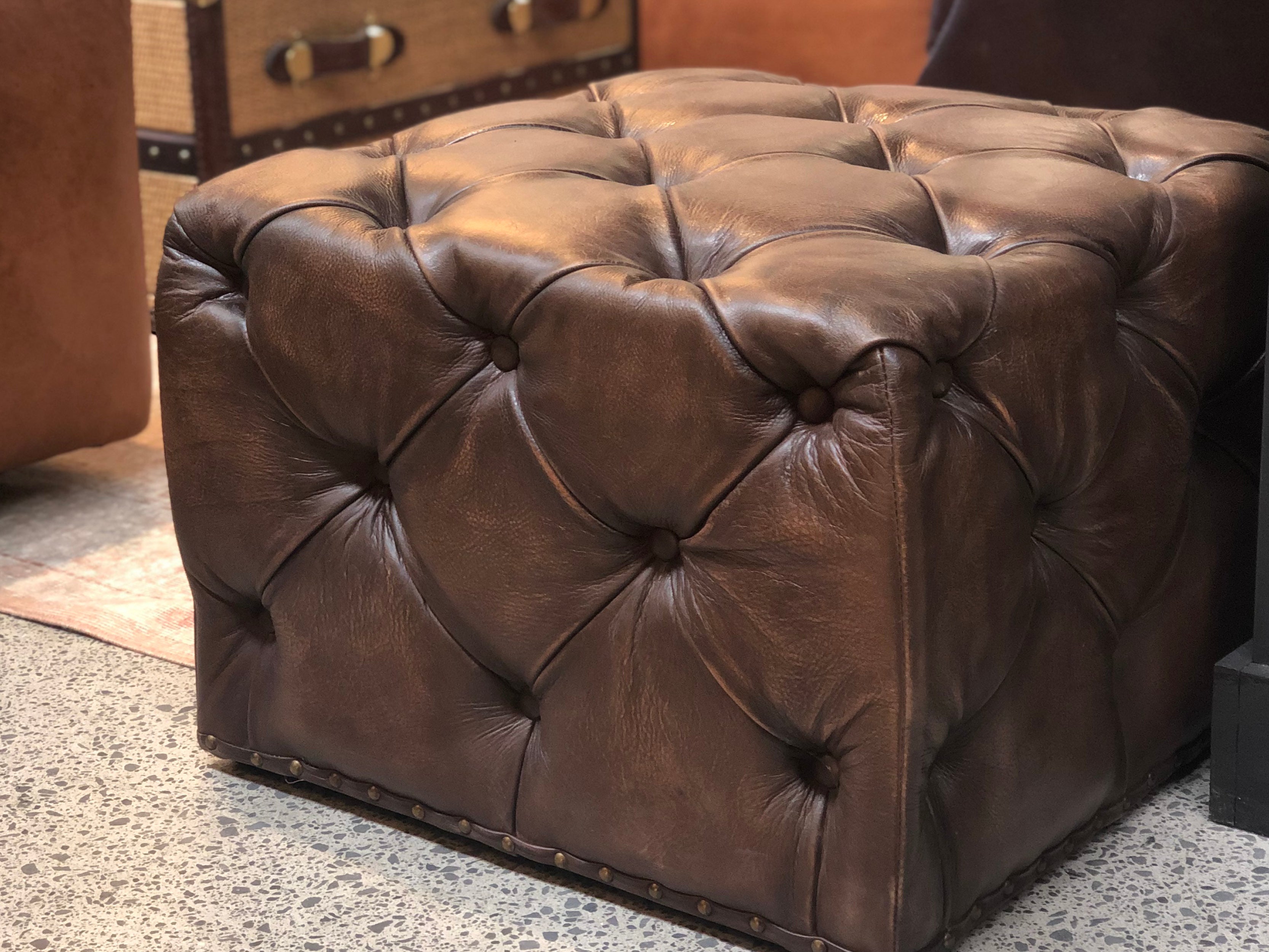 Lord Digsby Square Footstool - Modern Ottoman Pouf with Storage, Soft Velvet Upholstery for Living Room, Bedroom & Office - Perfect Accent Furniture for Extra Seating & Comfort