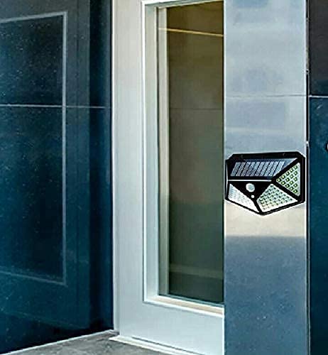 100 LED Solar Security Light with Motion Sensor - ABS Waterproof Wall Light for Deck, Garage & Outdoor - 3 Lighting Modes - Solar Powered Security Lighting for Home, Garden & Pathway Safety