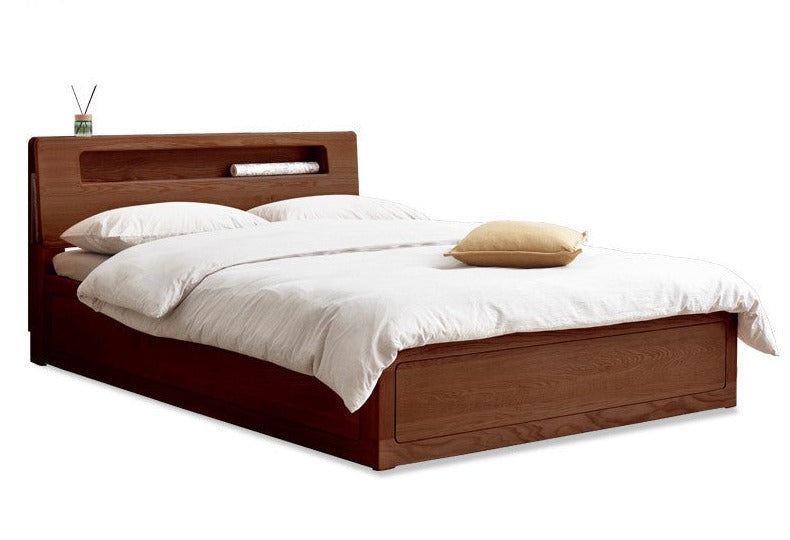 Premium Oak Solid Wood Luminous Box Bed - Durable Nightstand with Glow-in-the-Dark Features for Bedroom, Guest Room, and Kids Room Decor